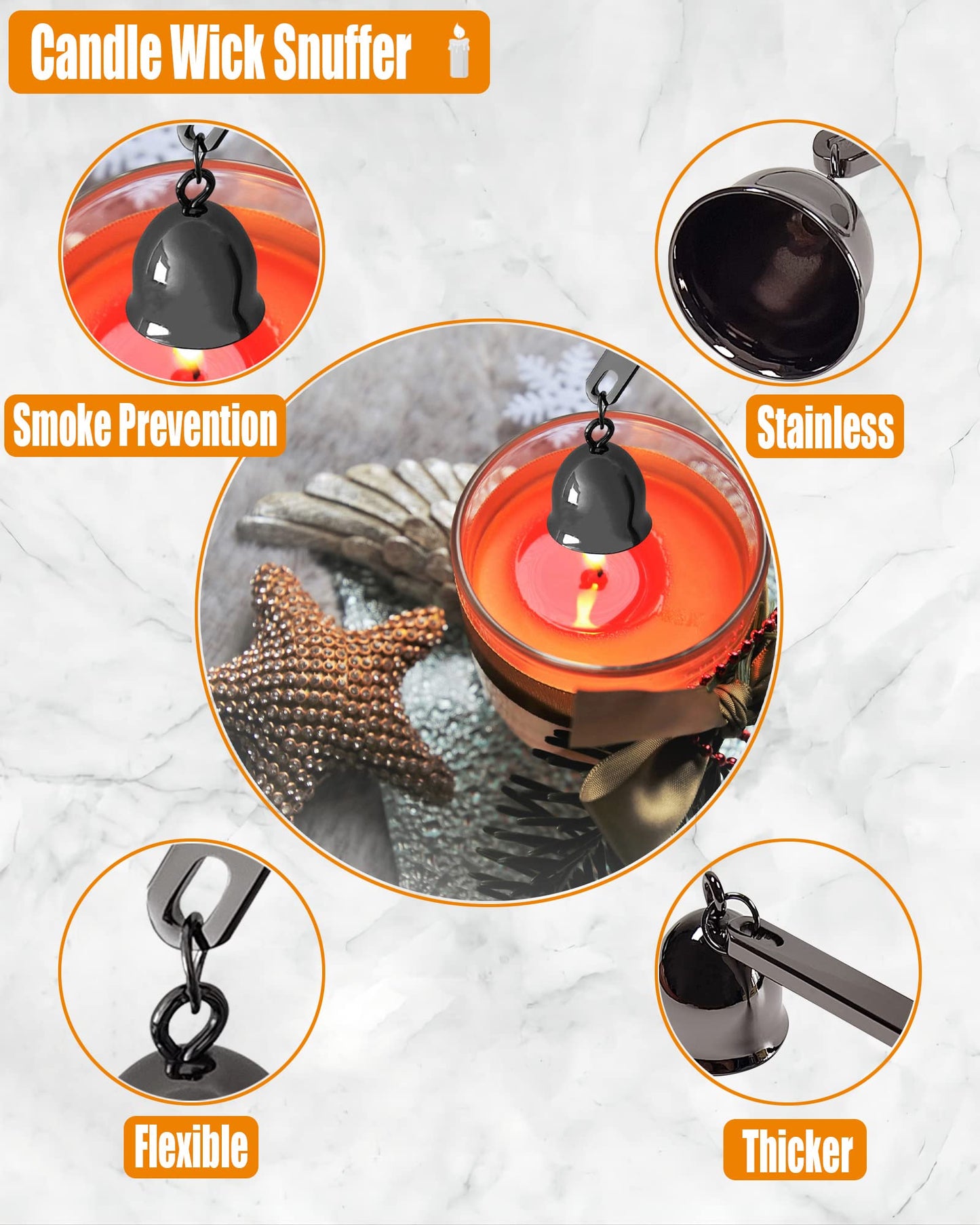 5 in1 Candle Accessory Set with Rechargeable Candle Lighter, Candle Wick Trimmer, Candle Wick Snuffer, Candle Wick Dipper, Storage Tray Plate, Candle Care Kit (Matte Black)