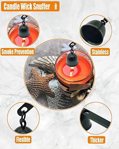 5 in1 Candle Accessory Set with Rechargeable Candle Lighter, Candle Wick Trimmer, Candle Wick Snuffer, Candle Wick Dipper, Storage Tray Plate, Candle Care Kit (Matte Black)