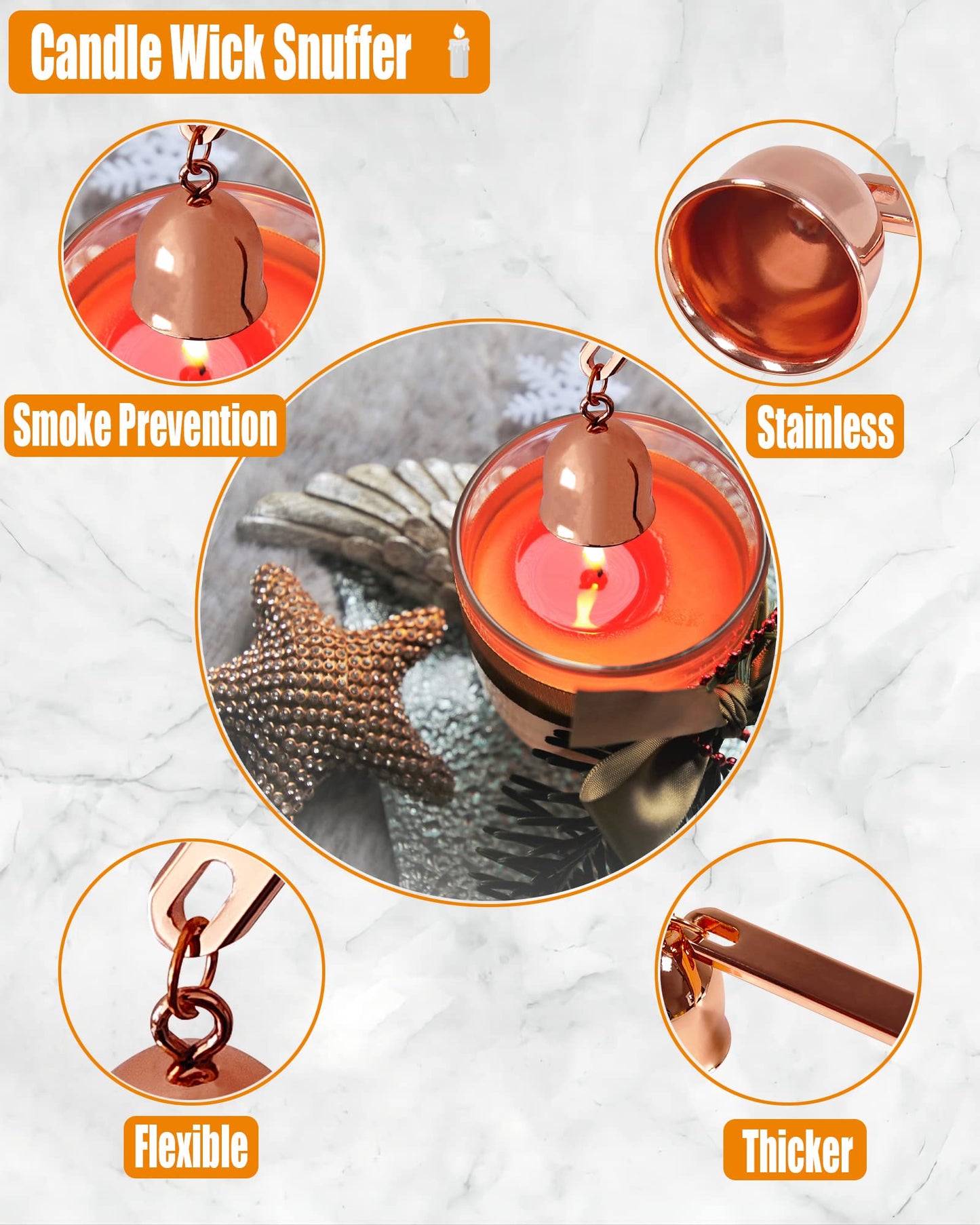 5 in1 Candle Accessory Set with Rechargeable Candle Lighter, Candle Wick Trimmer, Candle Wick Snuffer, Candle Wick Dipper, Storage Tray Plate, Candle Care Kit (Matte Black)
